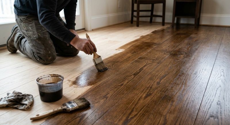 Walnut Floor Staining in Olathe, KS